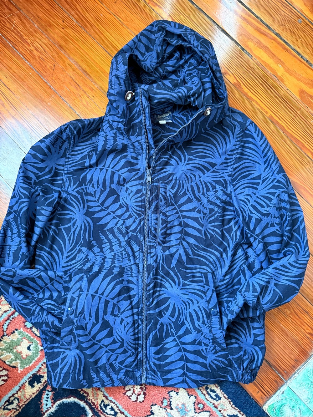 J. Crew Navy and Lt Blue Tonal Cotton Jacket Men’s Size M